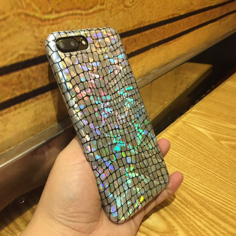Funda de iPhone de Cocodrilo con Brillantina