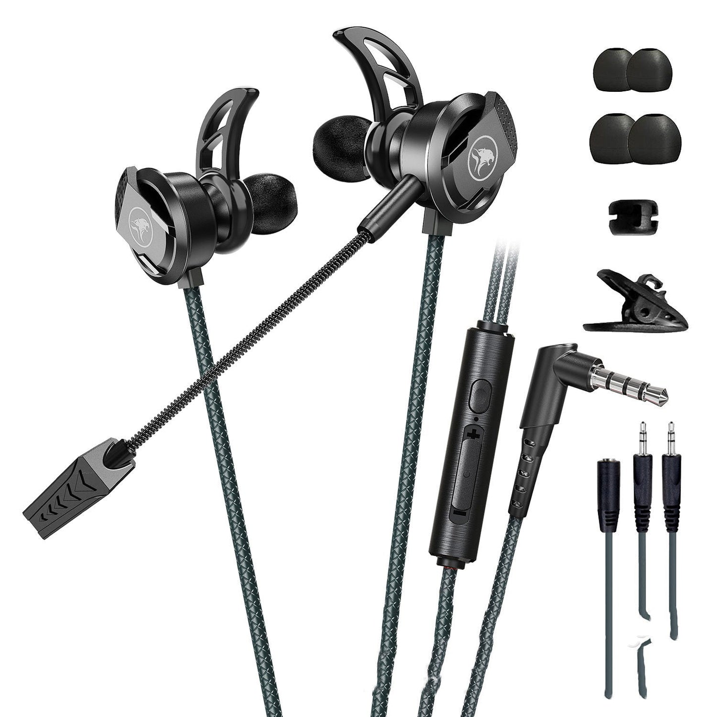 Kabelgebundenes Handy Computer Headset In-Ear Gaming mit langem Mikrofon
