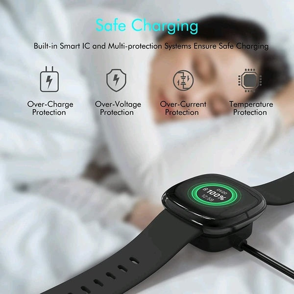 Wireless Charger For Sense Versa 3 4 Watch USB Fast Charging Dock