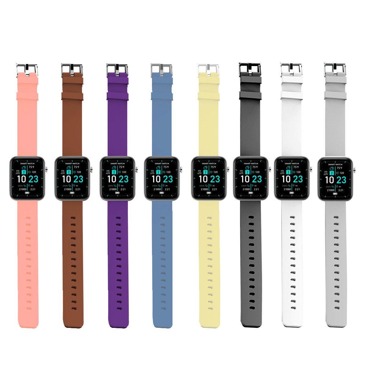 Fortschrittliche Smartwatch mit drei Armbändern und Wellness- + Aktivitäts-Tracker