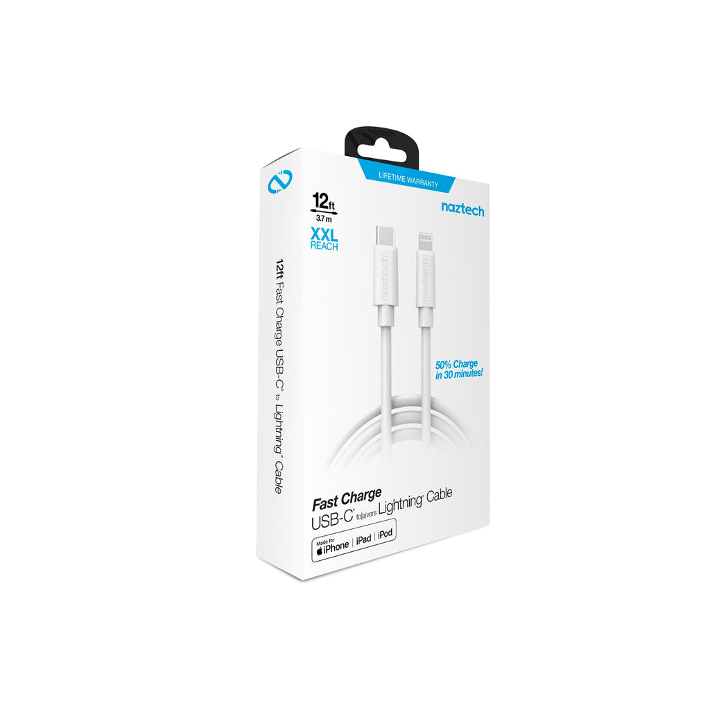 Naztech Fast Charge USB-C to MFi Lightning Cable 12ft