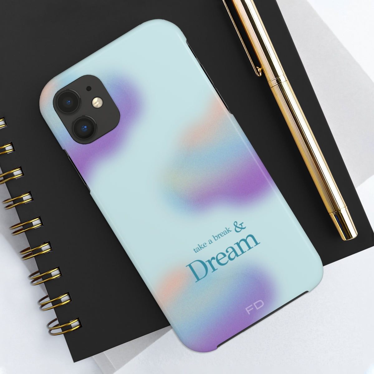 Funda para iPhone "Tómate un respiro y sueña" con carga inalámbrica
