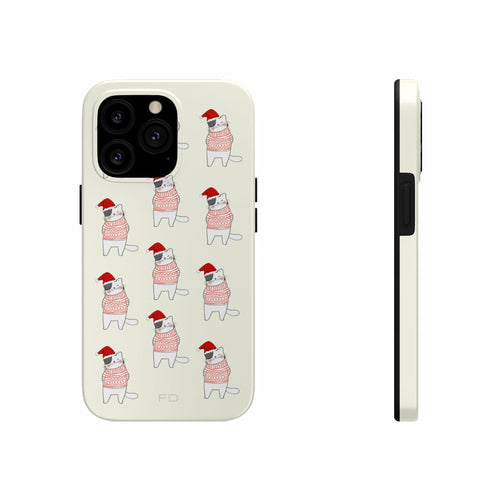 Weihnachtskatzen Tough Case für iPhone mit kabellosem Laden