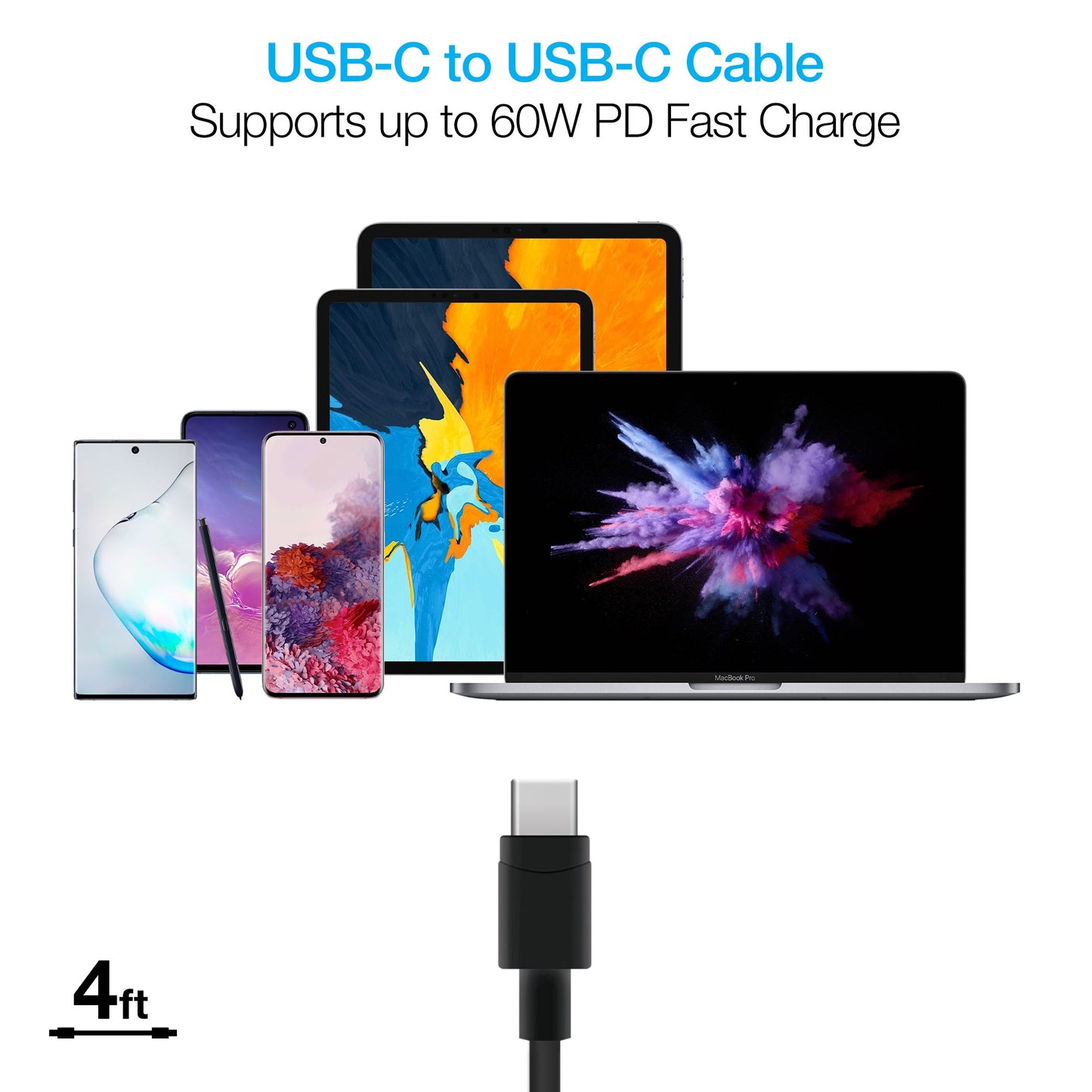 Cargador de pared Naztech PD de 20W + cable USB-C a USB-C de 1.2m