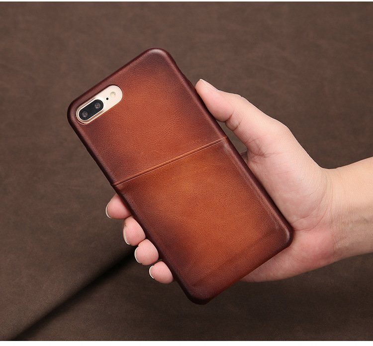 iPhone-Kartenetui aus antikem Lammleder