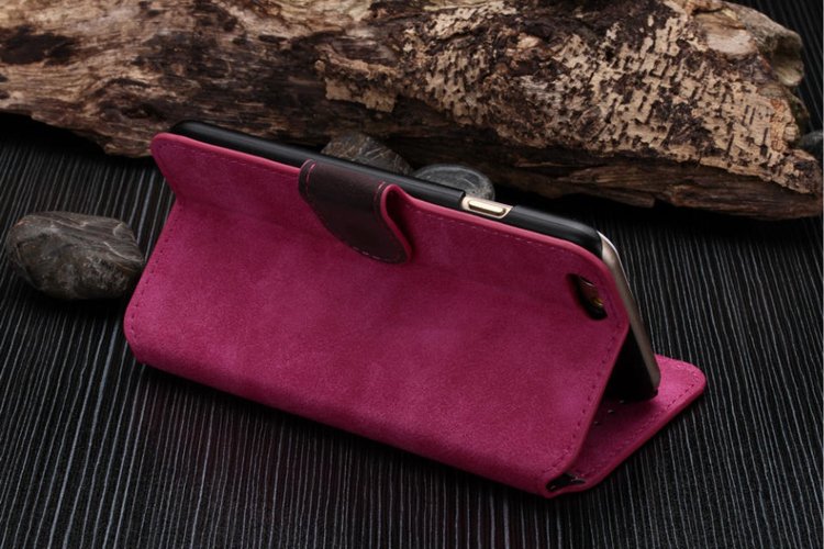 Funda de cartera rosa para iPhone