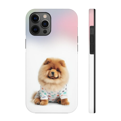 Flauschige Chow-Chow-Hund-Touch-Hülle für iPhone mit kabellosem Laden