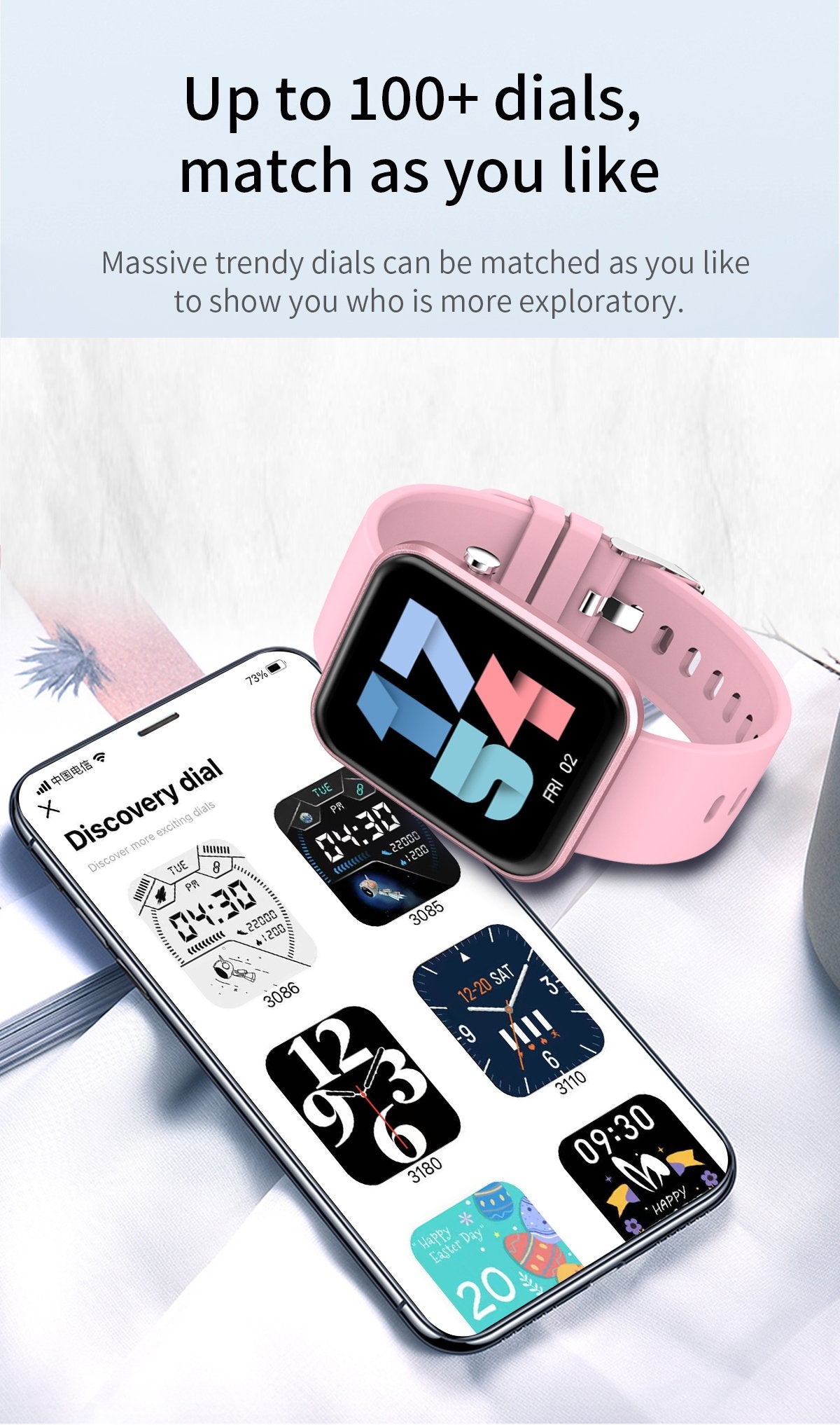 Fortschrittliche Smartwatch mit drei Armbändern und Wellness- + Aktivitäts-Tracker