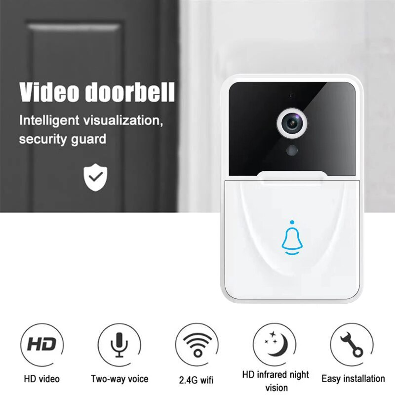 Drahtlose WLAN-Smart-Türklingel mit Intercom-Funktion und Videokamera