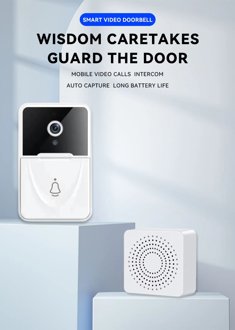 Drahtlose WLAN-Smart-Türklingel mit Intercom-Funktion und Videokamera