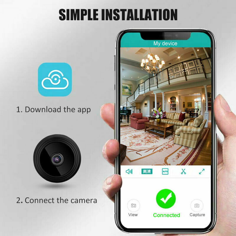 Mini WLAN Versteckte Kamera IP Überwachungskamera DVR Nachtsicht HD