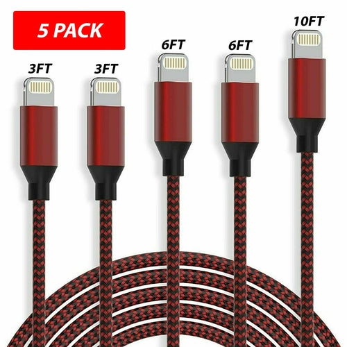 Cable USB de carga rápida, paquete de 5, para iPhone 6 7 8Plus iPhone XR XS Max 12