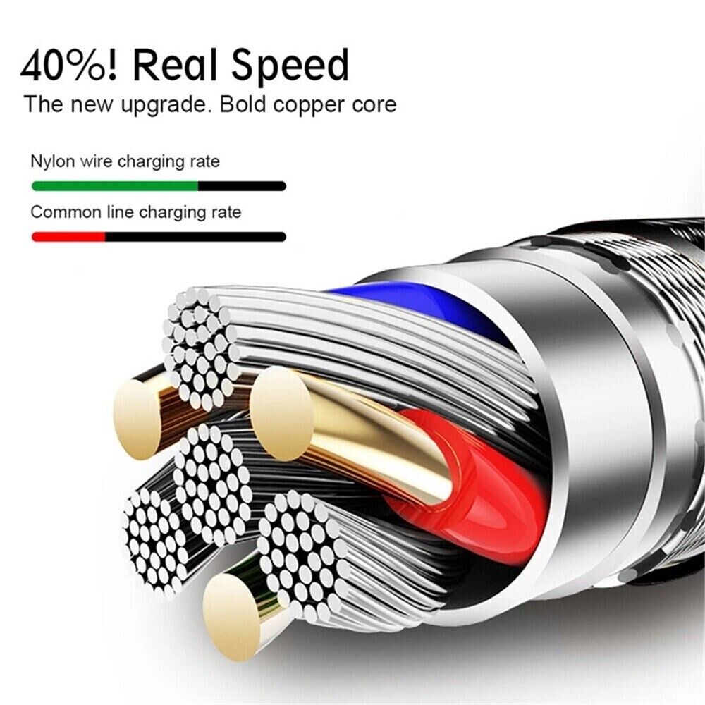 Cable de datos de carga, paquete de 5, de 3/6/10 pies, trenzado de nylon, para Apple