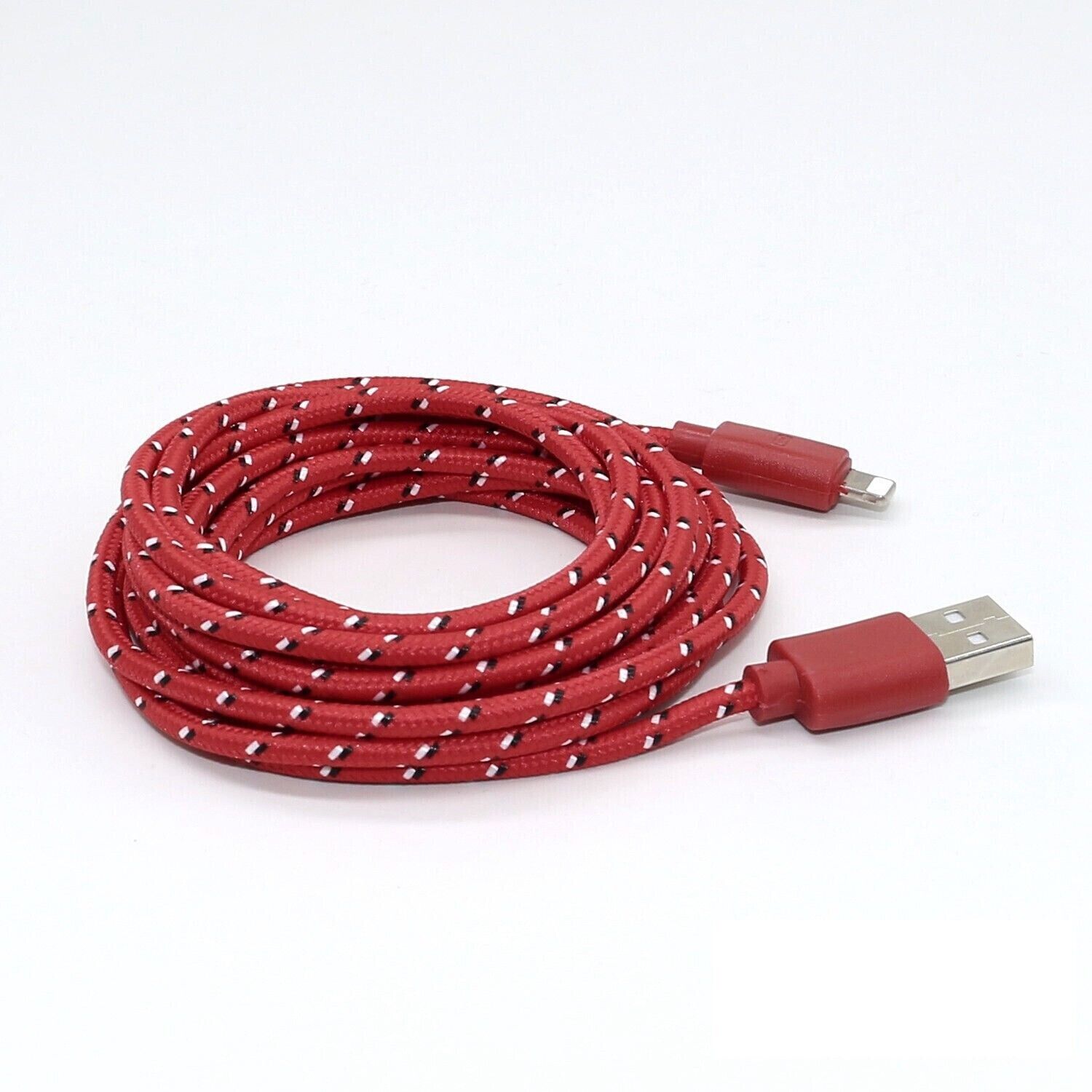 Charging Data Cable 5 Pack 3/6/10ft Charger Nylon Braided For Apple