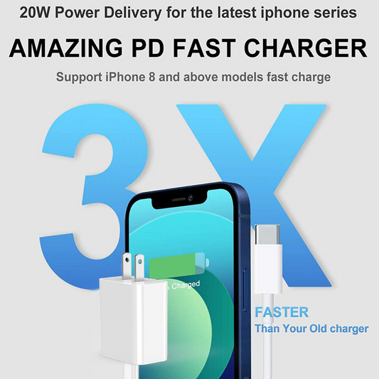20W USB C Super Fast Charger PD zu Typ C Kabel für iPhone 15 iPad