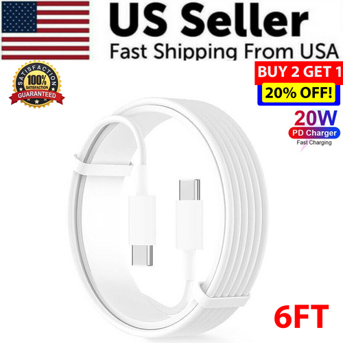Cargador superrápido USB C de 20 W con cable PD a tipo C para iPhone 15 y iPad