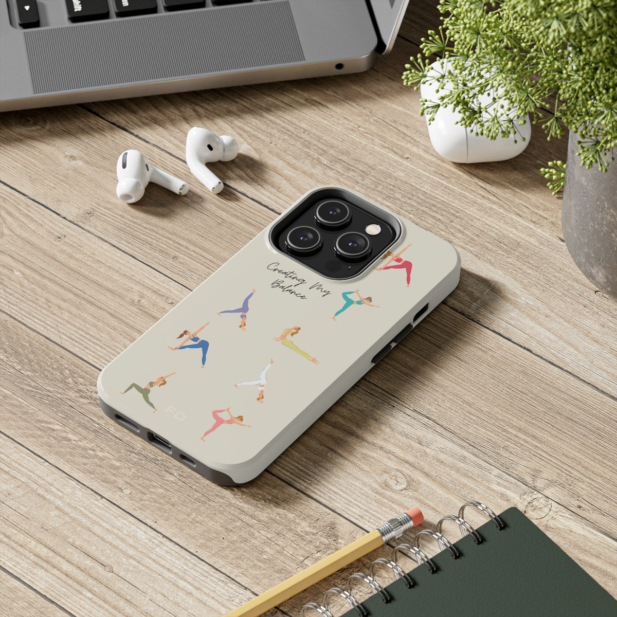 Yoga-Posen Robuste Hülle für iPhone mit kabelloser Ladefunktion