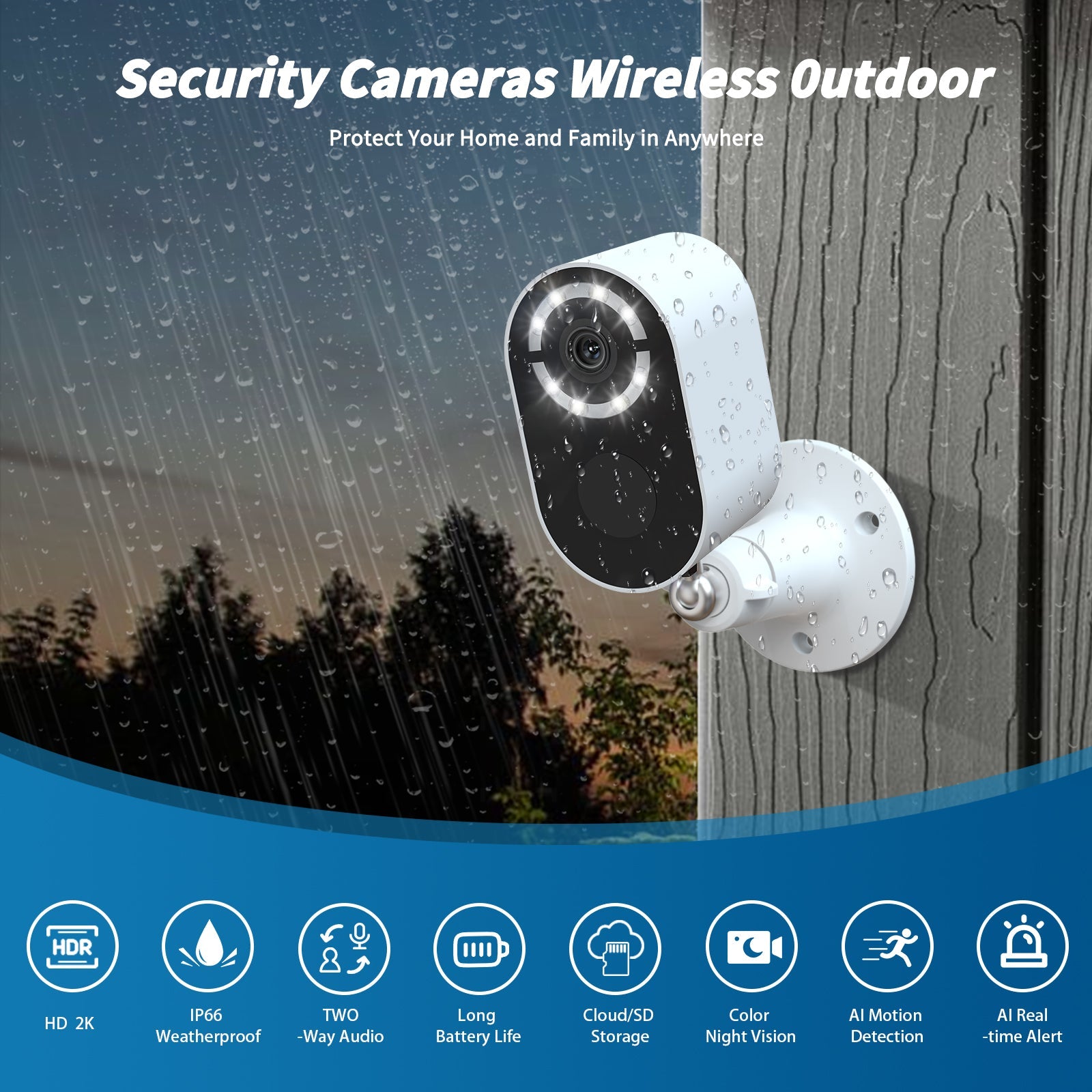 Solar Battery Security Camera Wireless Wifi CCTV Solar Powered Camera