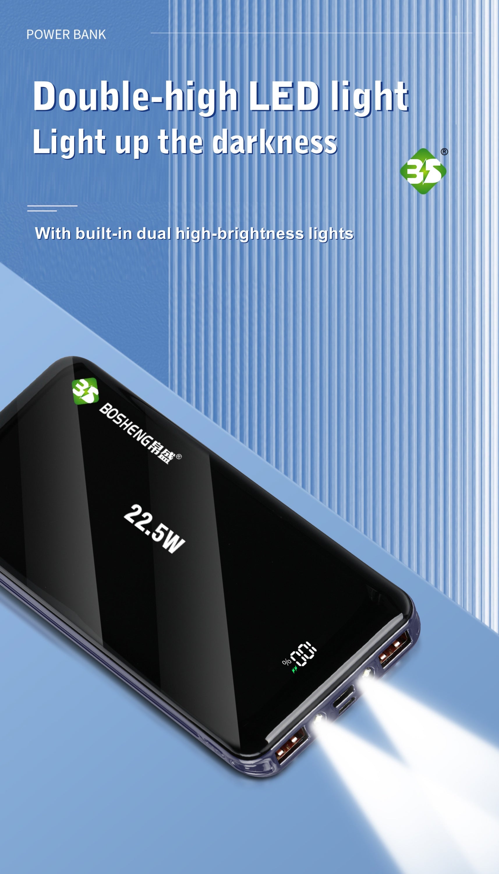 Portable Power Bank  Fast Charging Universal Battery Pack For IPhone,