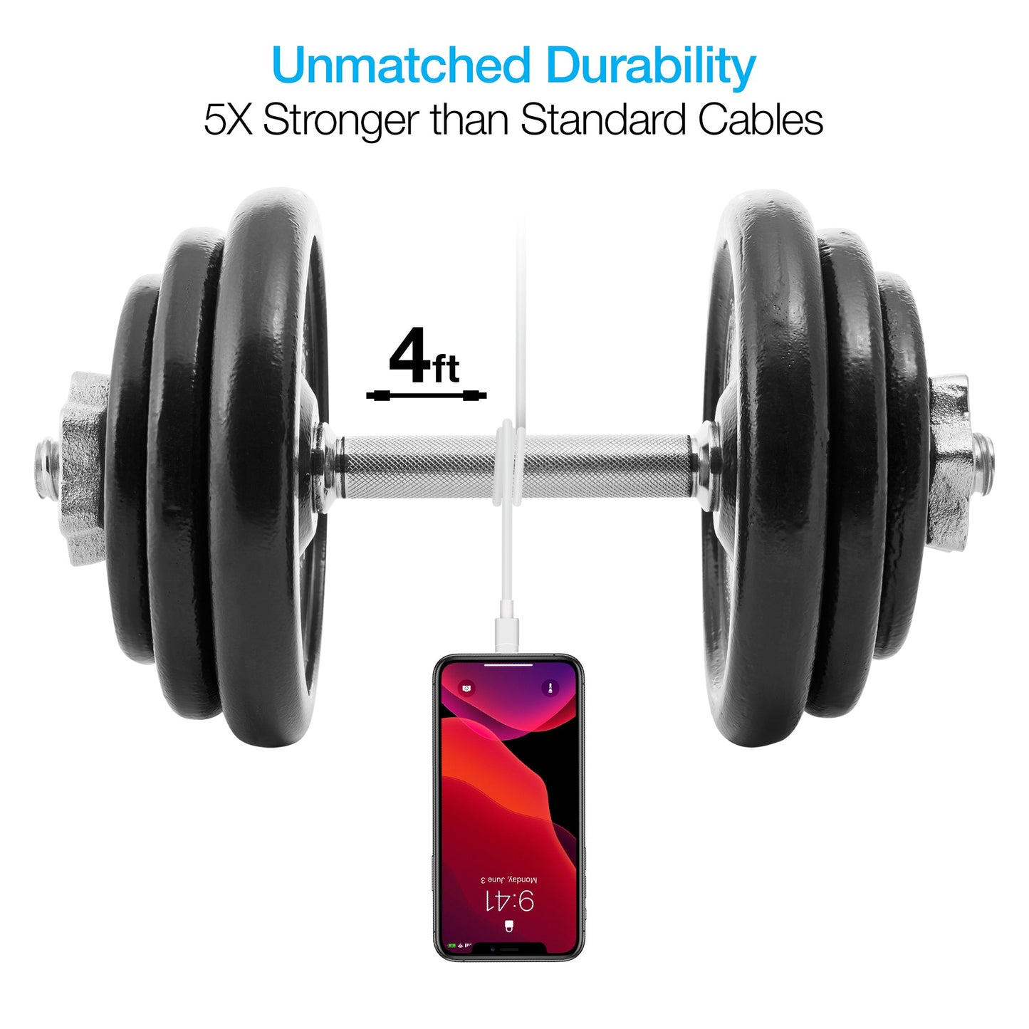 Cargador de pared Naztech PD de 20 W + cable USB-C a Lightning de 1.2 m