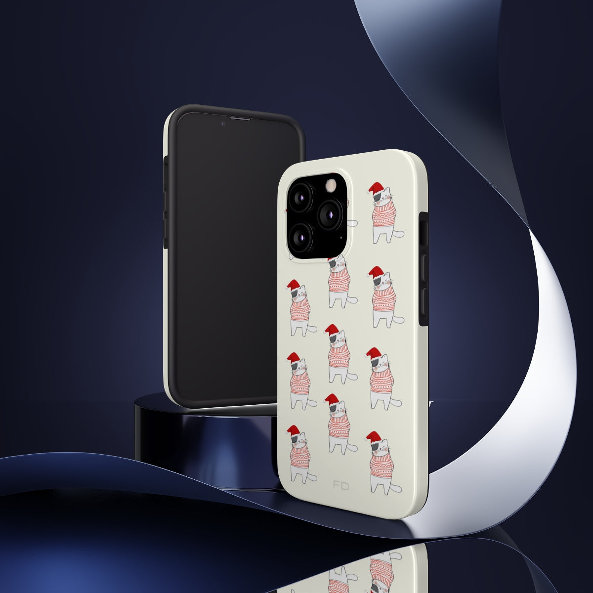 Weihnachtskatzen Tough Case für iPhone mit kabellosem Laden