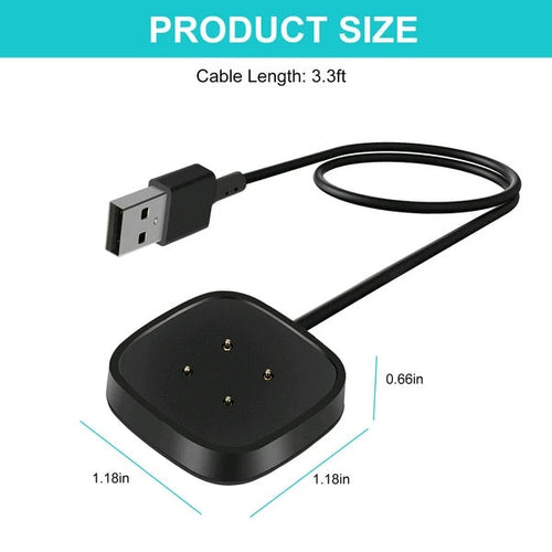 Wireless Charger For Sense Versa 3 4 Watch USB Fast Charging Dock