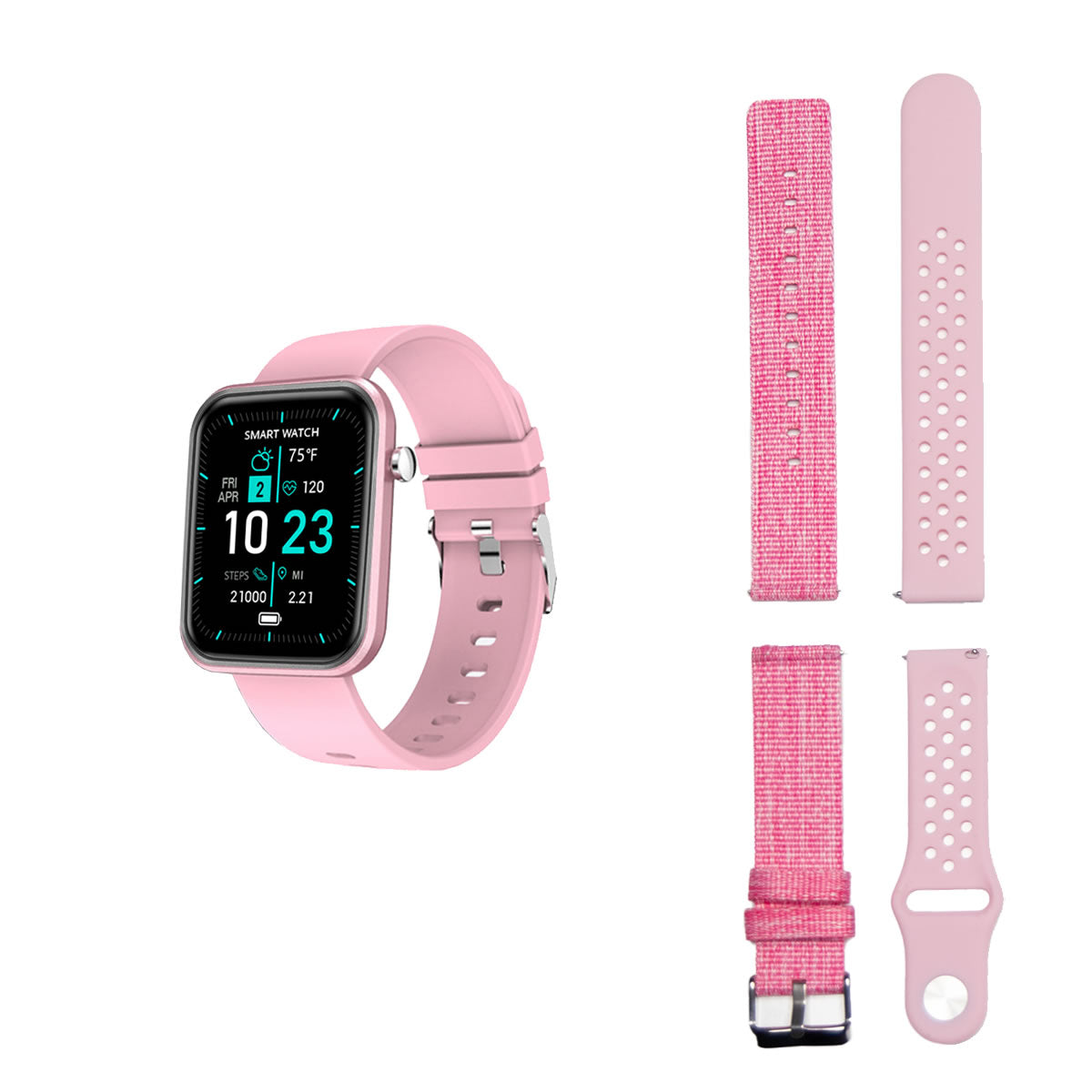 Fortschrittliche Smartwatch mit drei Armbändern und Wellness- + Aktivitäts-Tracker