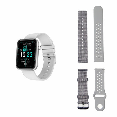 Fortschrittliche Smartwatch mit drei Armbändern und Wellness- + Aktivitäts-Tracker