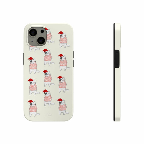 Weihnachtskatzen Tough Case für iPhone mit kabellosem Laden