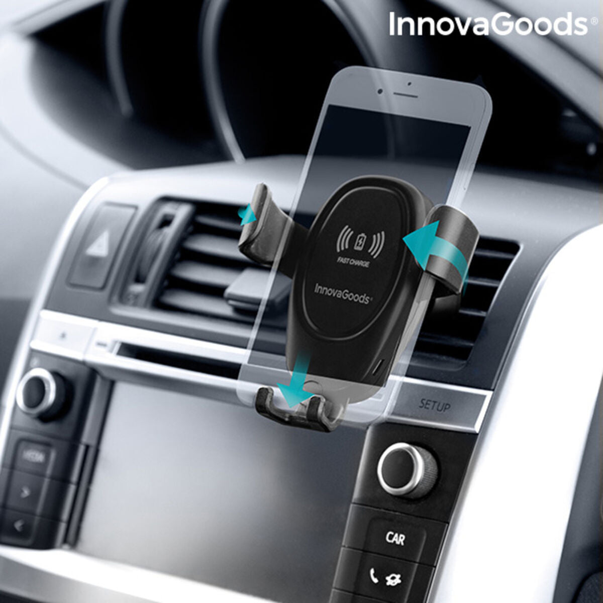 Handyhalterung mit kabellosem Ladegerät für Autos Wolder InnovaGoods