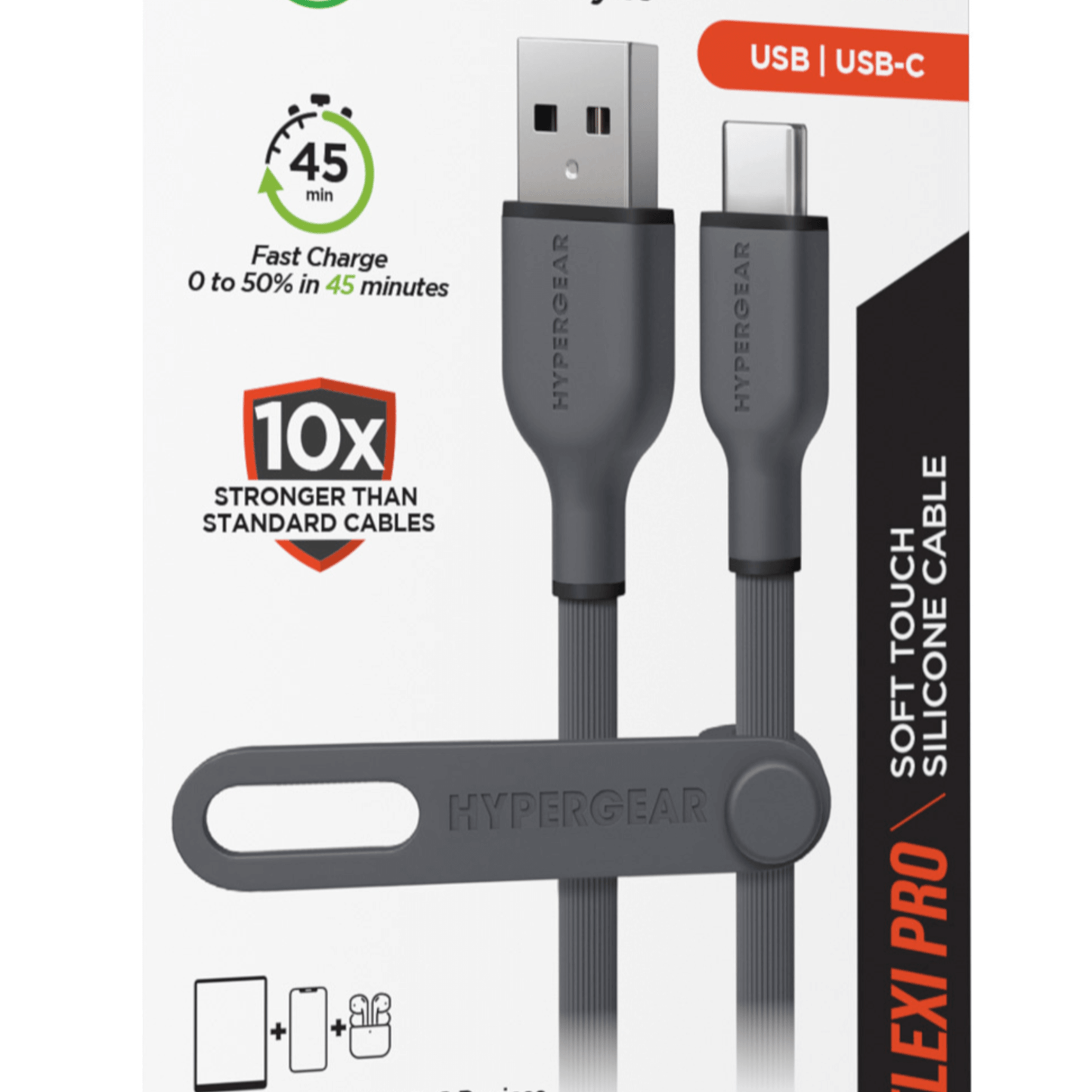 Cable HyperGear Flexi PRO USB a USB-C de 1.8 m