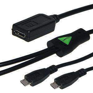 Amzer® Konvertieren von Micro-USB auf Dual-Micro-USB Twin Y-Splitter-Ladekabel