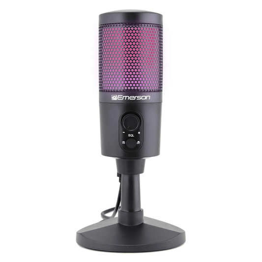 Emerson USB Gaming- & Streaming-Mikrofon mit RGB-Beleuchtung mit