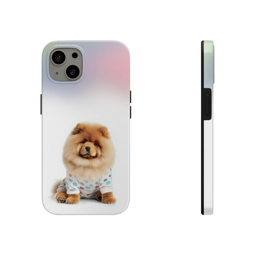 Flauschige Chow-Chow-Hund-Touch-Hülle für iPhone mit kabellosem Laden