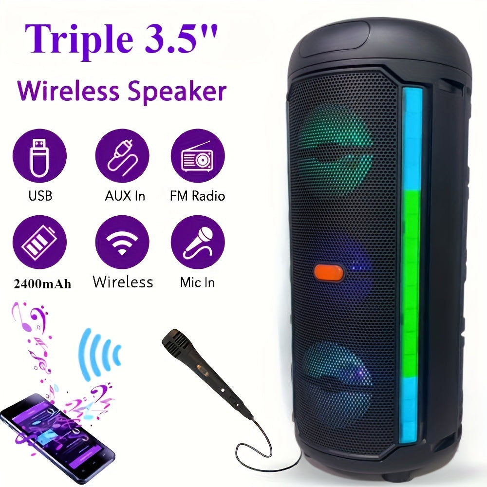 Dual 9cm PA Speaker with Mic & Colorful Lights