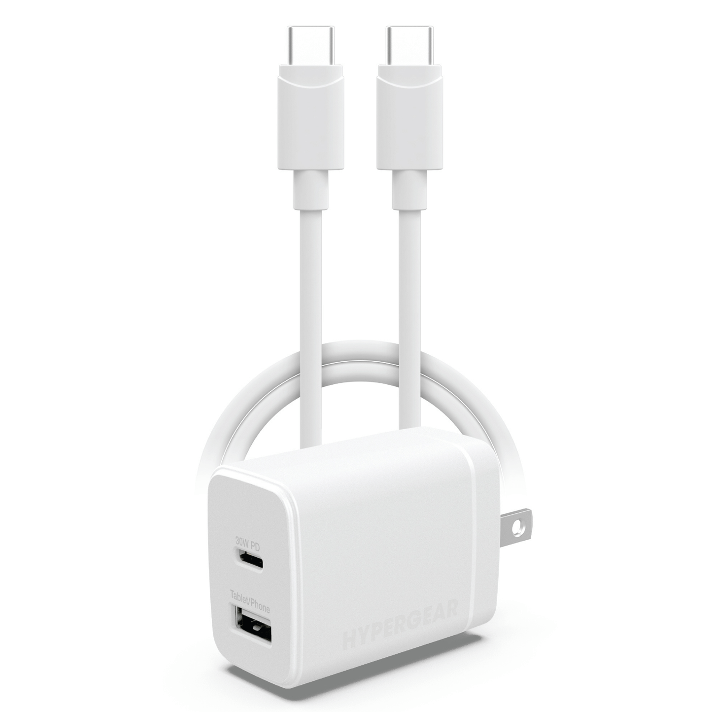 HyperGear 30W PD Dual-Wandladegerät + USB-C auf USB-C