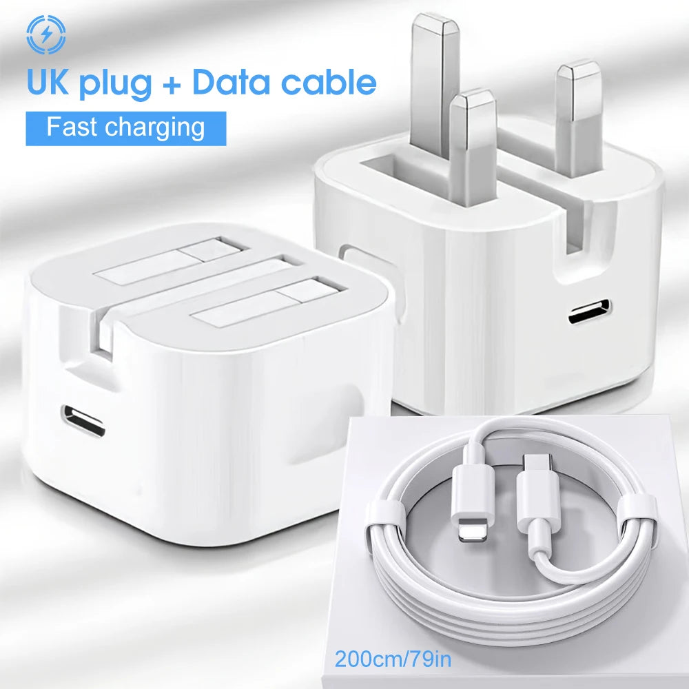 PD 20W Fast Charger Foldable Phone Adapter For iPhone 14 13 12 11 Pro Max 8 7 6 6s Plus Quick Charging Data Cable Accessories