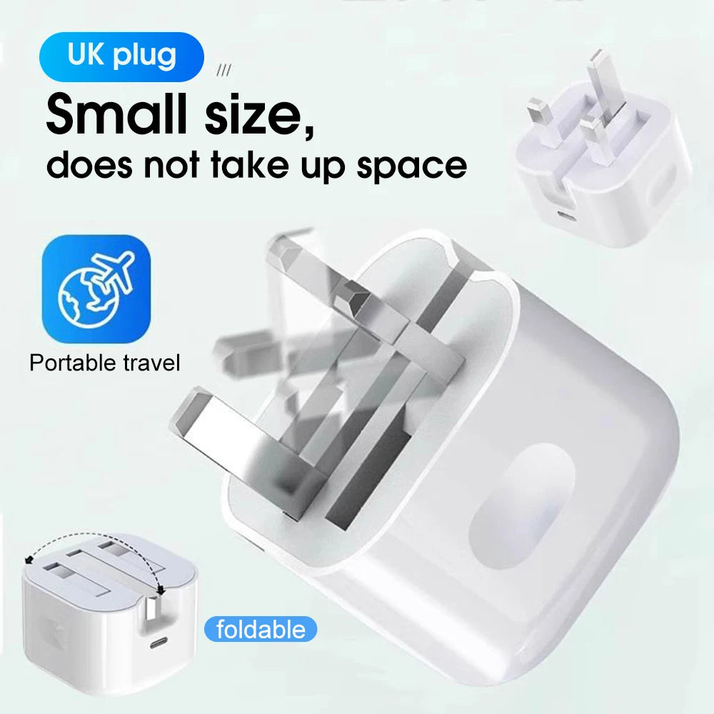 PD 20W Fast Charger Foldable Phone Adapter For iPhone 14 13 12 11 Pro Max 8 7 6 6s Plus Quick Charging Data Cable Accessories