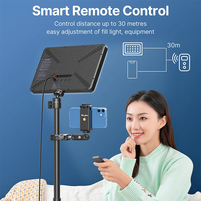 Ulanzi VIJIM K20 pro Desktop Led Panel Lights Photography Studio Lamp Fill light With Super Clamp Extend Stand for Live Stream