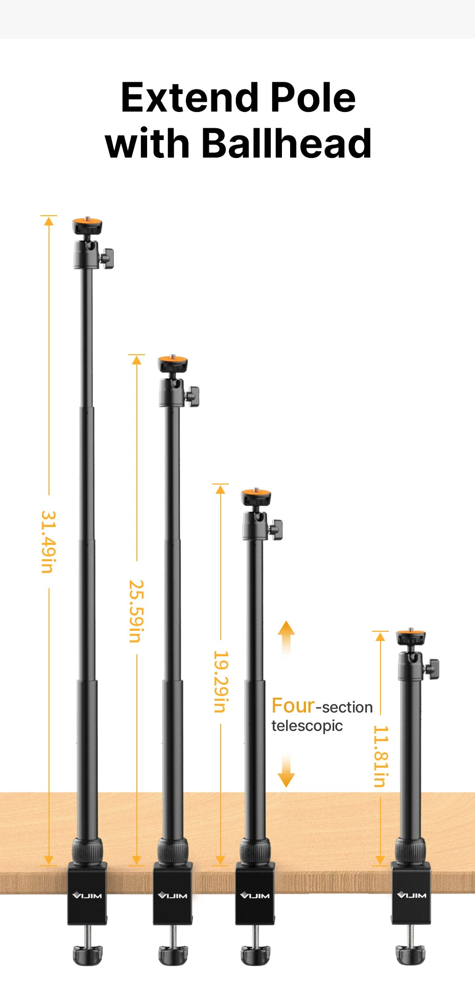Ulanzi VIJIM K20 pro Desktop Led Panel Lights Photography Studio Lamp Fill light With Super Clamp Extend Stand for Live Stream