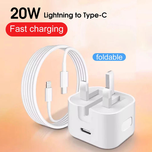 PD 20W Fast Charger Foldable Phone Adapter For iPhone 14 13 12 11 Pro Max 8 7 6 6s Plus Quick Charging Data Cable Accessories