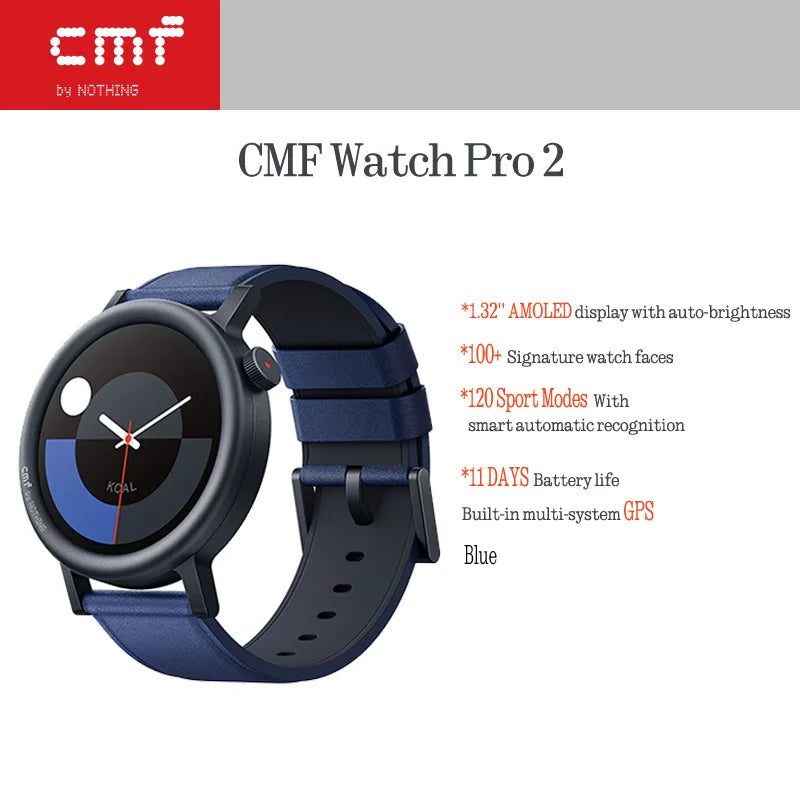 CMF by Nothing Watch Pro 2 Smartwatch with 1.32’’ AMOLED Display, 11 Days Battery Life, Bluetooth Calls with AI Noise Reduction, GPS, Android iOS