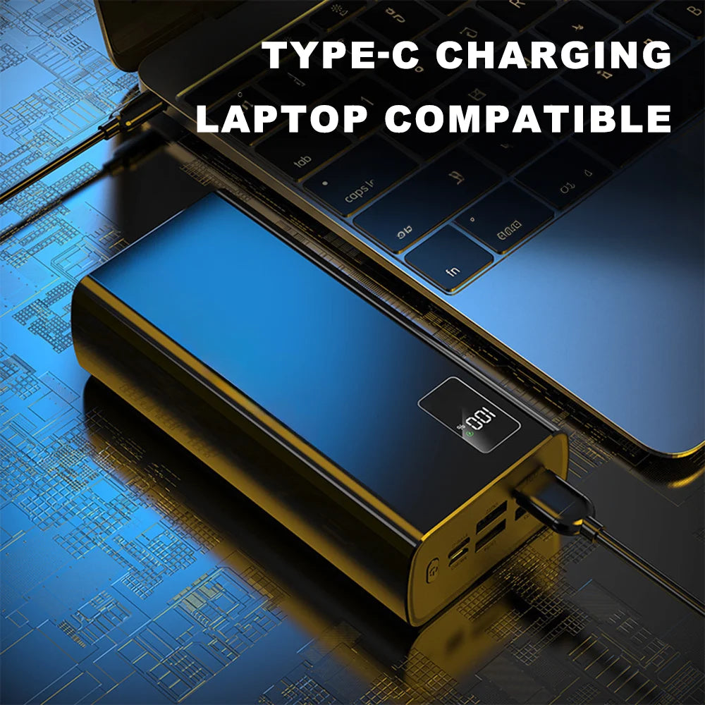 50000mAh Portable Power Bank Fast Charging Cell Phone Charger With 4 USB Output Ports External Battery For Mobile Phone Laptop