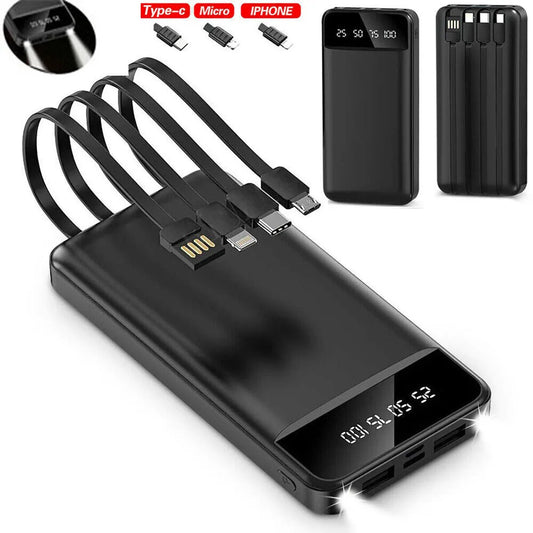 Power Bank Pack 30000mAh Fast Charger 4 USB External Battery For Mobile Phone New Arrival Fast Shipping UK