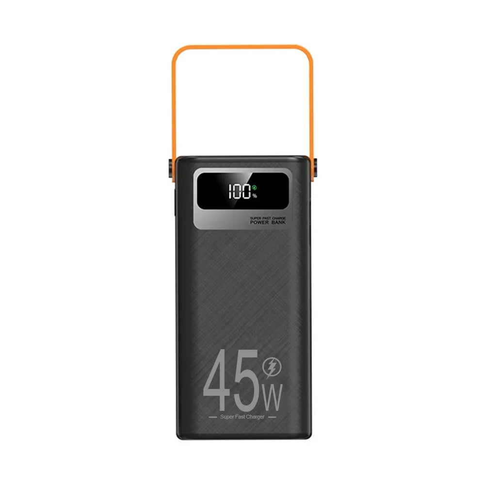 50000mAh Power Bank With Digital Display Outdoor Camping LED Light Portable Charger Fast Charging For Mobile Phone Laptop Tablet