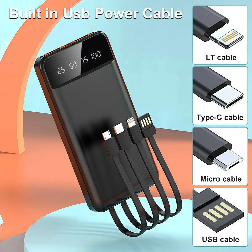 Power Bank Pack 30000mAh Fast Charger 4 USB External Battery For Mobile Phone New Arrival Fast Shipping UK