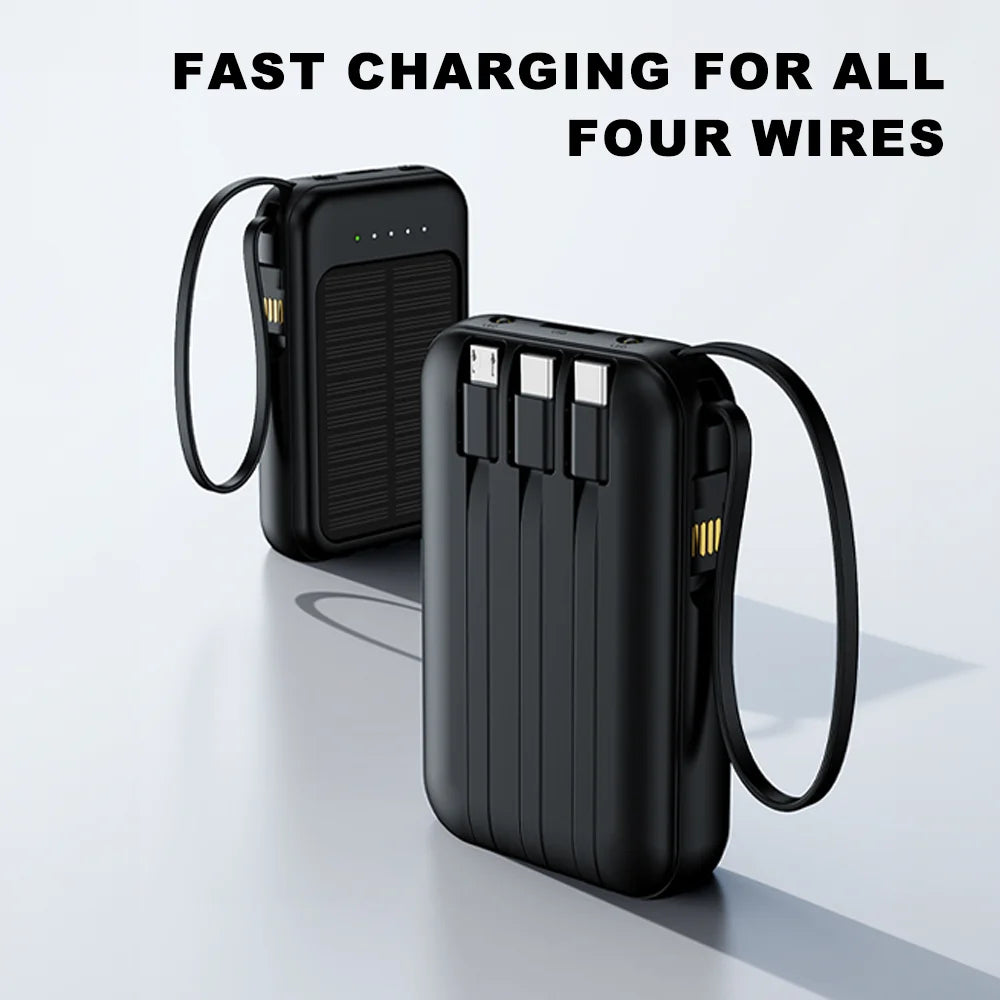 UK Stocked Solar Power Bank 20000mAh Portable Phone Charging Povew bank Outdoor External Battery Charger with LED Light for All Smartphones