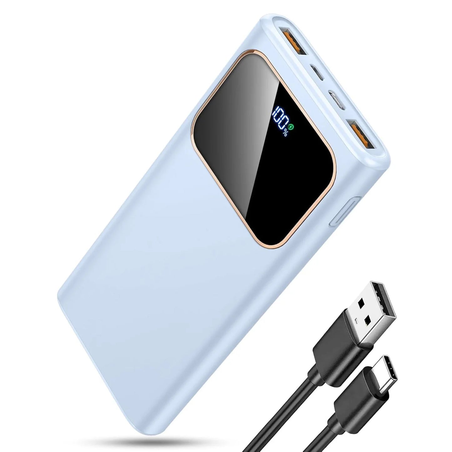 DY201 22.5W Fast Charge Power Bank 10000mAh | USB-C 3 Ports + 8-Layer Protection | LED Display Universal Compatibility.