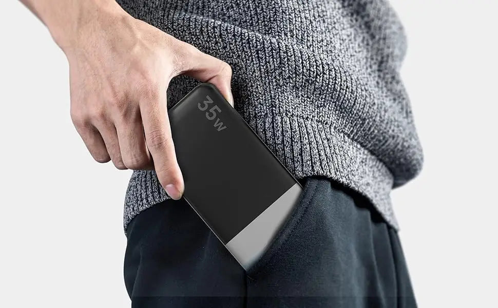 NOBIS N3510 Slim Power Bank 10000mAh Mini Pocket-Sized Smaller Portable Charger External Battery 35W Fast Charging For iPhone