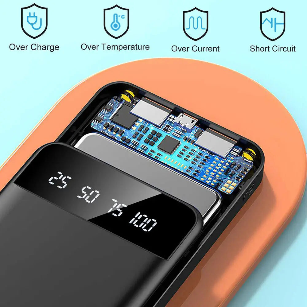 Power Bank Pack 30000mAh Fast Charger 4 USB External Battery For Mobile Phone New Arrival Fast Shipping UK